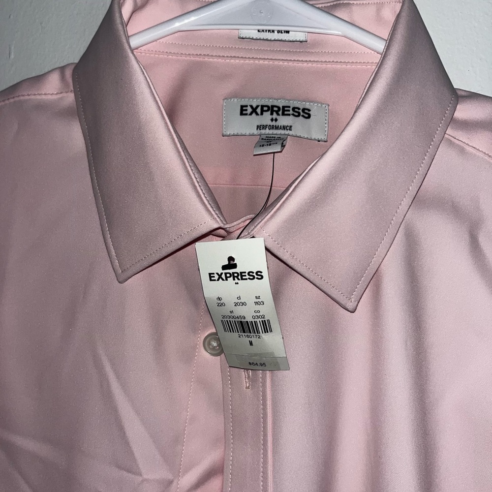 Express Men's Light Pink Dress Shirt